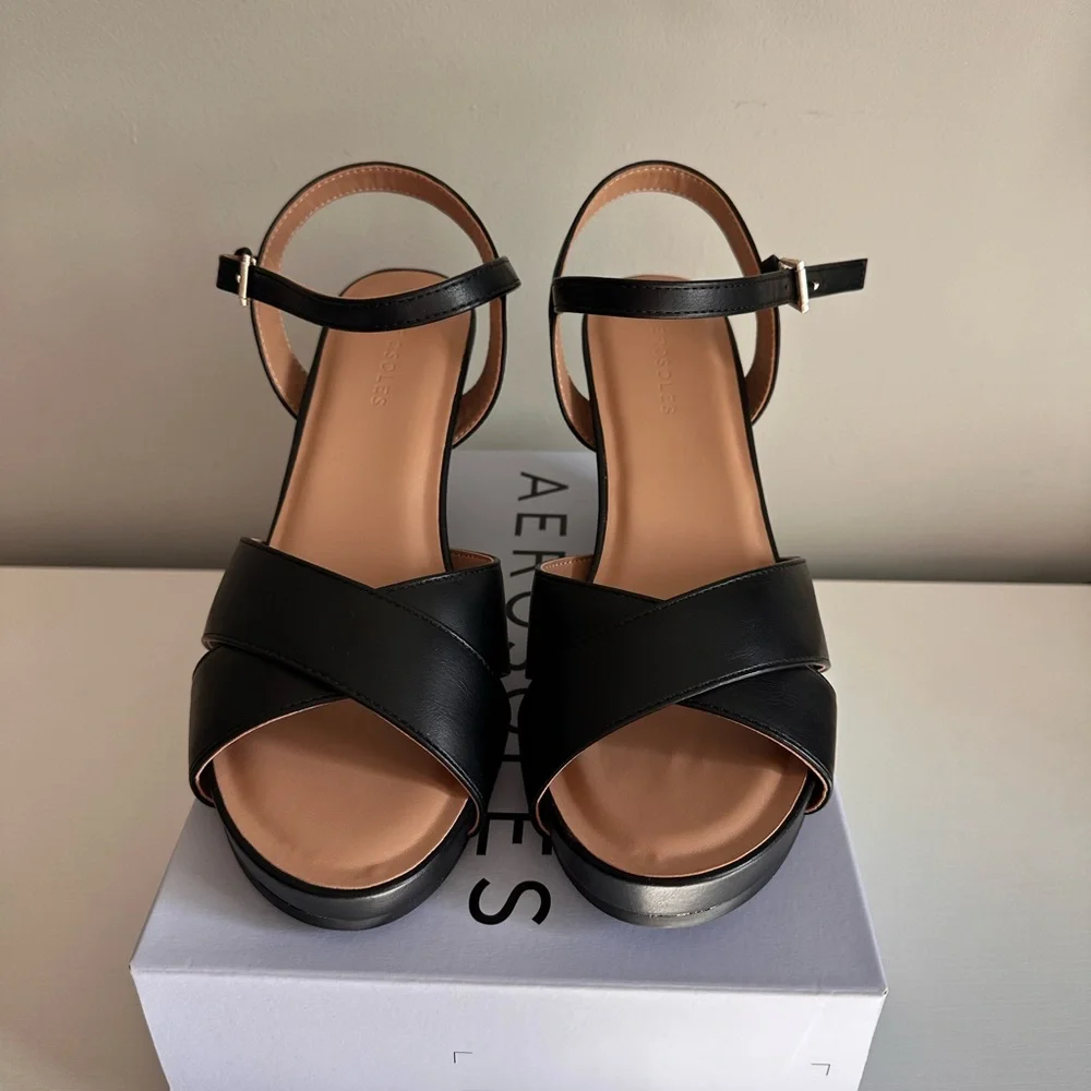 Women’s Aerosoles Black Wedge Sz. 10W - Picture 3 of 5